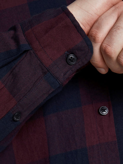 Jack&Jones PLUS Men's shirt JJEGINGHAM Loose Fit Port Royale