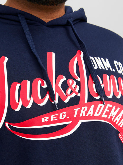 Jack&Jones PLUS Men's sweatshirt JJELOGO Regular Fit Navy Blazer