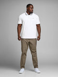 Jack&Jones PLUS Men's Slim Fit Polo Shirt JJEPAULOS White Size 4XL