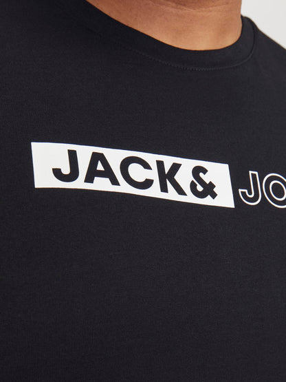 Jack&Jones PLUS Men's T-shirt JJECORP Slim Fit Black/Play 5