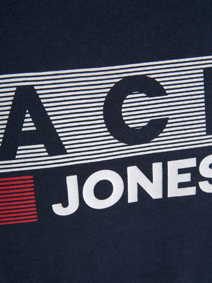 Jack&Jones PLUS Men's T-shirt JJELOGO Regular Fit Navy Blazer Play 4