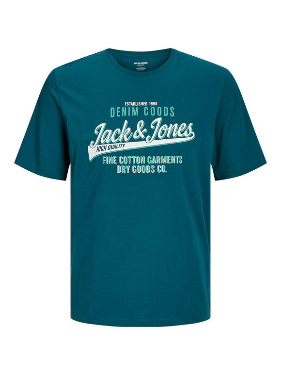 Jack&Jones PLUS Men's T-shirt JJELOGO Standard Fit Deep Teal