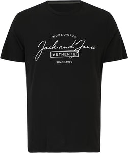 Jack&Jones PLUS Men's T-shirt JJFERRIS Standard Fit Black