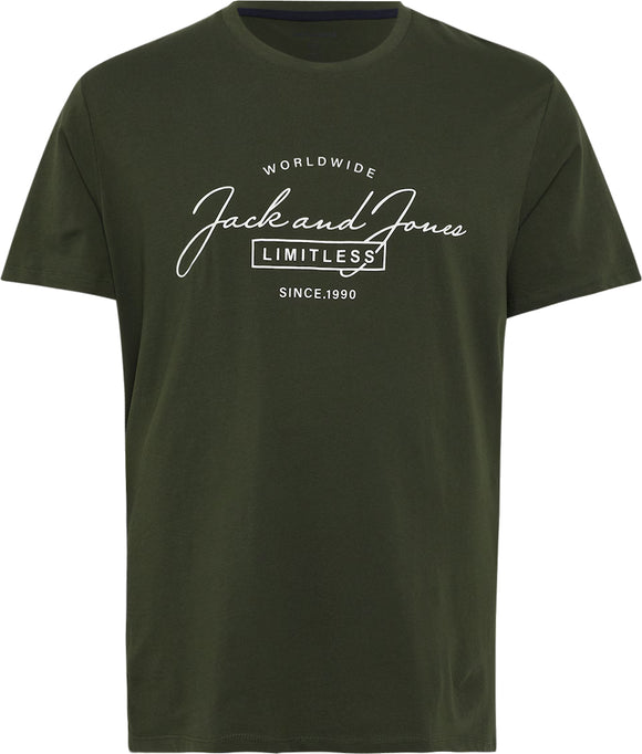 Jack&Jones PLUS Men's T-shirt JJFERRIS Standard Fit Kombu Green