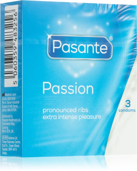 Pasante Passion Pronounced Ribs condoms 3 pcs
