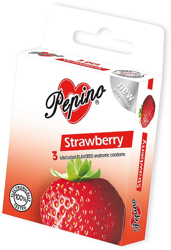 Pepino Strawberry condoms 3 packs x 3 pcs