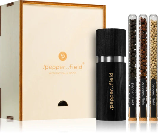 .pepper..field Kampot pepper test tube set with grinder gift set