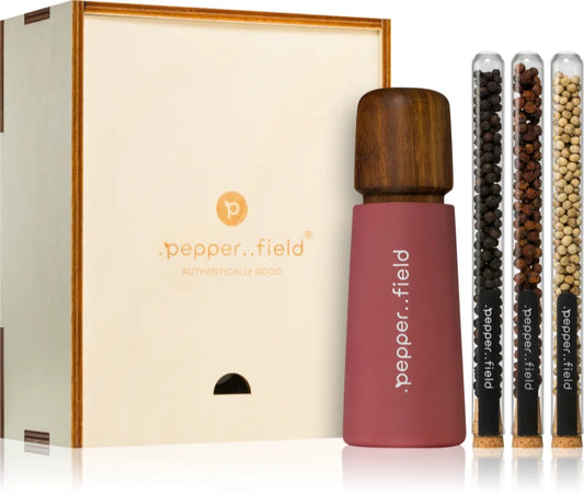 .pepper..field Kampot Pepper Test Tube Set with Scandinavian Grinder gift set