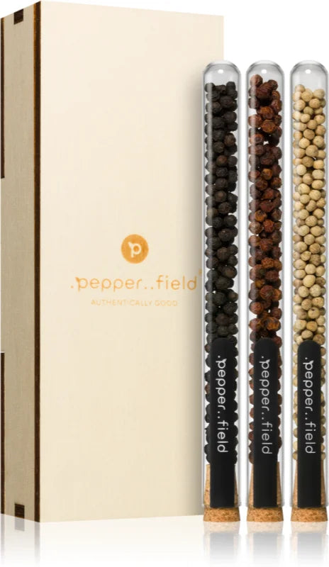 .pepper..field Set of test tubes with Kampot pepper gift set