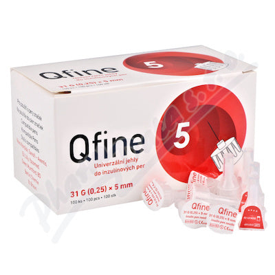 QFINE NEEDLES FOR ALL INSULIN PENS 31 G /0,25 mm x 5 mm, 100 pcs