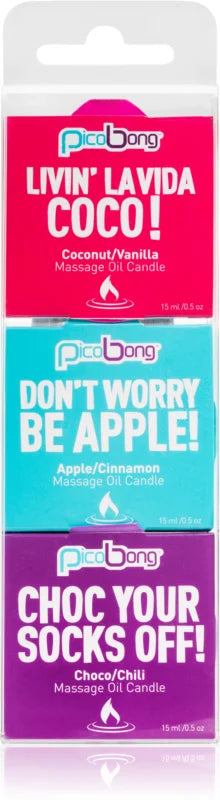 Pico Bong Massage Oil Candle Variety Pack 3 pcs