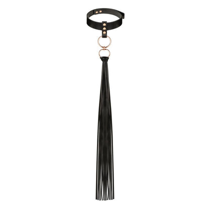 Rosy Gold Collar with Flogger Black