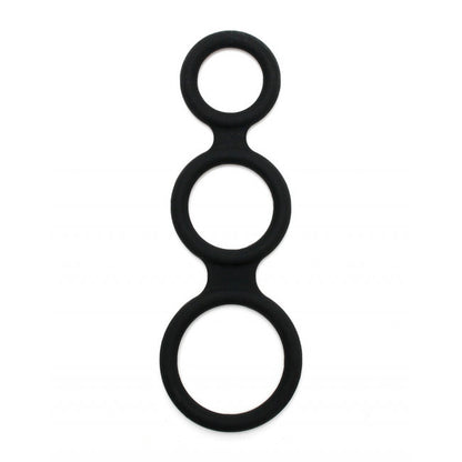 Rimba Latex Play Triple Cock Ring Black