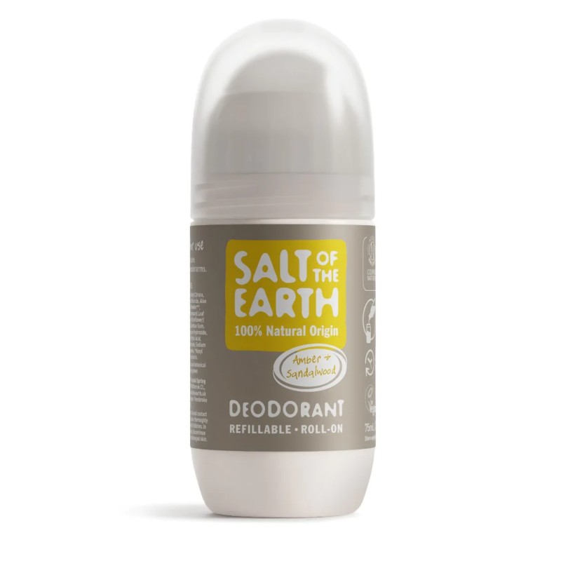 Salt Of The Earth Amber & Sandalwood Natural Refillable Deodorant Roll-On 75 ml