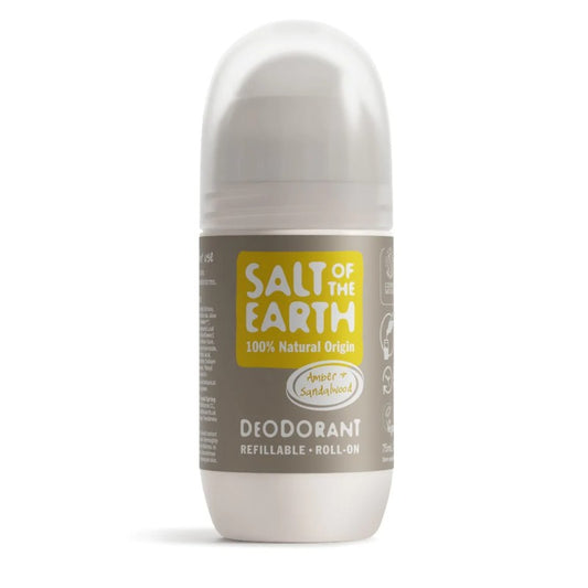 Salt Of The Earth Amber & Sandalwood Natural Refillable Deodorant Roll-On 75 ml