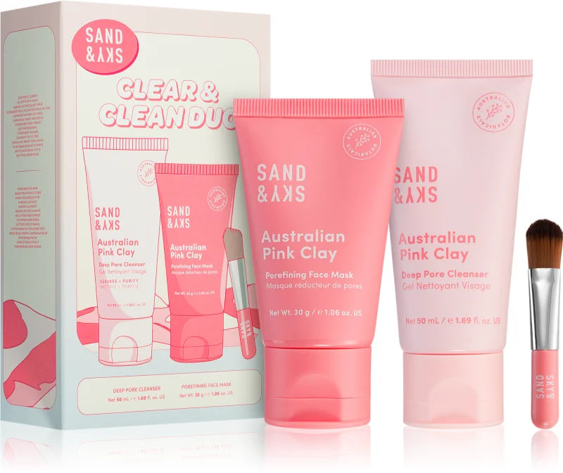 Sand & Sky Australian Pink Clay Clear & Clean Duo Set