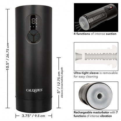 CalExotics Bionic Sucking and Vibrating Masturbator Black