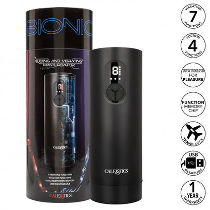 CalExotics Bionic Sucking and Vibrating Masturbator Black