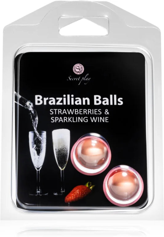 Secret play Brazilian 2 Balls Set body oil Strawberry and Sparkling Wine 8 g