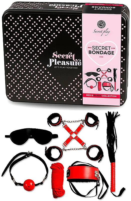 Secret play Secret Bondage Red and Black 7 pcs Set