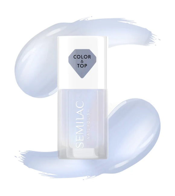 Semilac Color & Top nail polish shade Blue Holo Glazed 7 ml