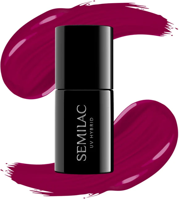Semilac UV Hybrid Allure gel nail polish shade 028 Classic Wine 7 ml
