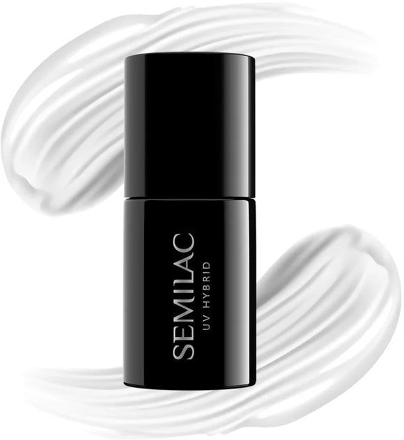 Semilac UV Hybrid Black & White gel nail polish shade 001 Strong White 7 ml