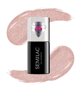 Semilac UV Hybrid Extend Care 5in1 gel nail polish shade 804 Glitter Soft Beige 7 ml
