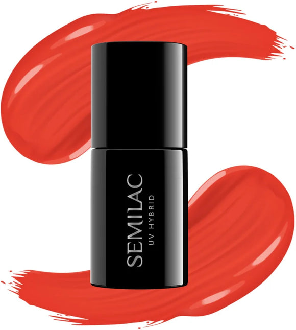 Semilac UV Hybrid Hottie gel nail polish shade 039 Sexy Red 7 ml