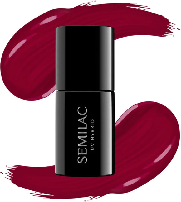 Semilac UV Hybrid Hottie gel nail polish shade 071 Deep Red 7 ml