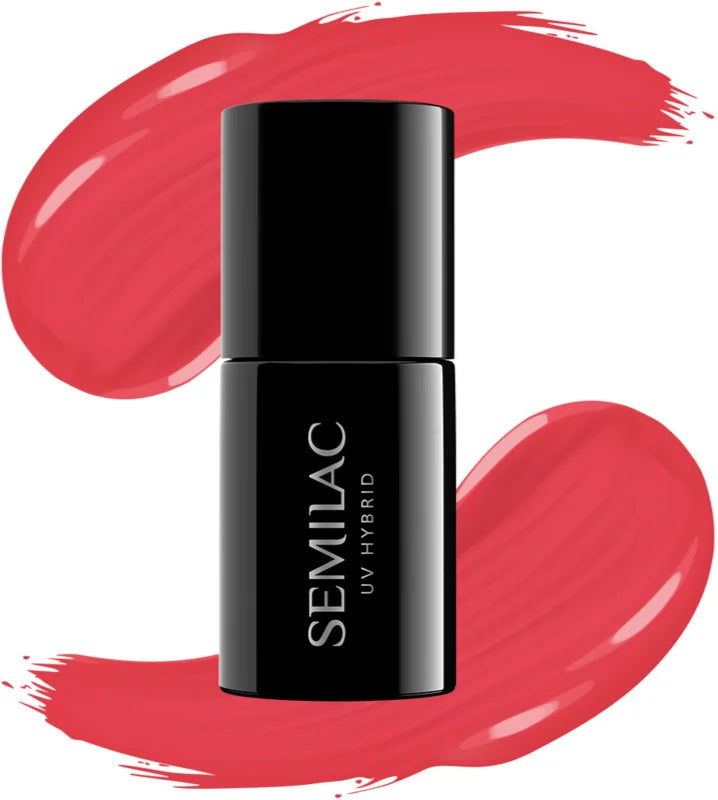 Semilac UV Hybrid Unique gel nail polish shade 134 Red Carpet 7 ml