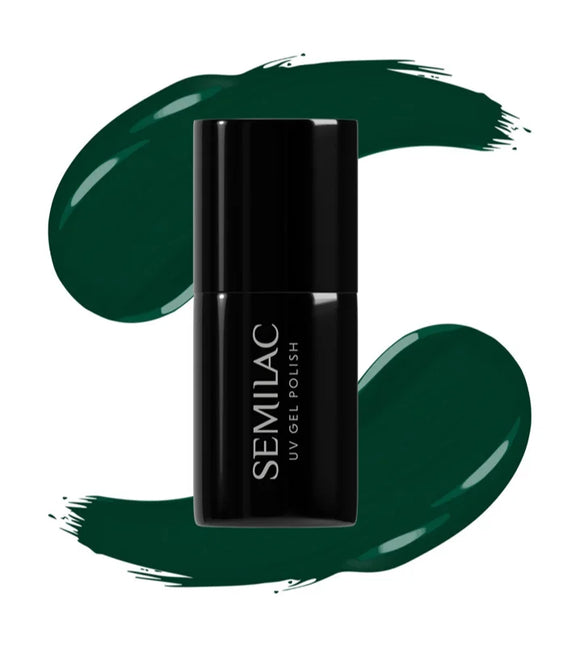 Semilac UV Hybrid X-Mass gel nail polish shade 309 Pine Green 7 ml