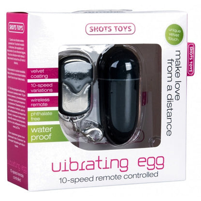 Shots Toys 10 Speed Remote Vibrating Egg Big Black
