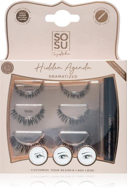 SOSU Cosmetics Hidden Agenda Dramatized glue eyelashes 10 mm, 12 mm, 14 mm