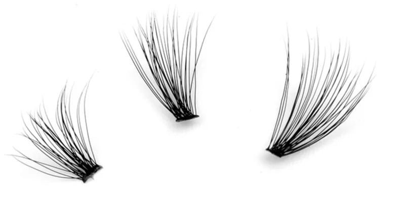 SOSU Cosmetics One Of A Kind 8 mm, 10 mm, 12 mm, knot-free, bunched glue-on eyelashes set