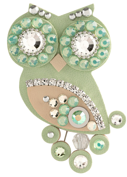 Owls Small light green owl brooch - Original Czech Fashion Accessories