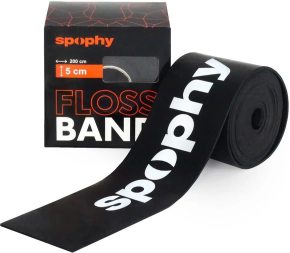 Spophy Floss Band compression therapy rubber Black, 5 cm x 2 m