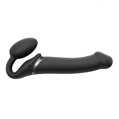 strap-on-me 3 Motors Vibrating Silicone Bendable Strap-On Black L