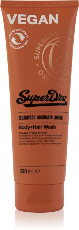 Superdry Cedarwood. Mandarin. Amber. Body + Hair Wash 250 ml