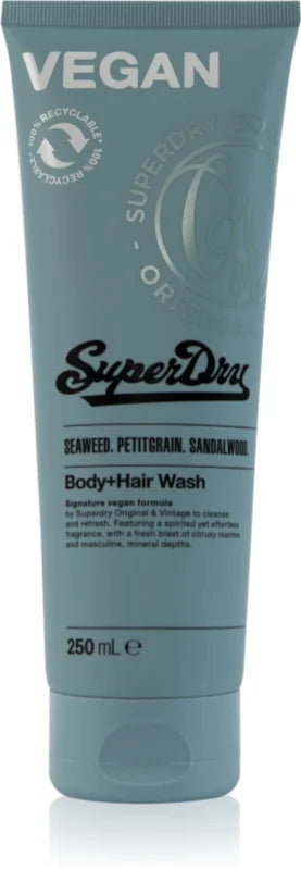 Superdry Seaweed. Petitgrain. Sandalwood. Body + Hair Wash 250 ml