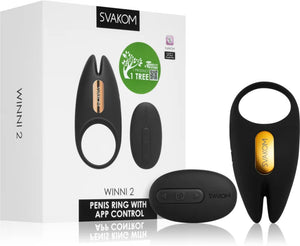 Svakom Winni 2 penis ring with app control black 9.6 cm