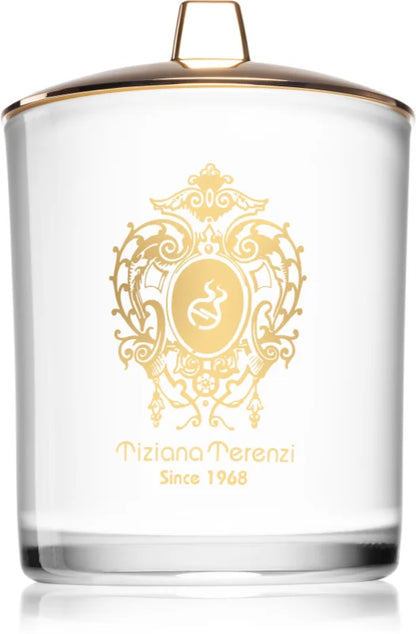 Tiziana Terenzi Arethusa White Glass scented candle with wooden wick 500 g