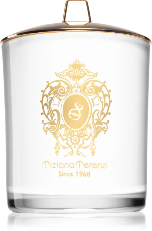 Tiziana Terenzi Arethusa White Glass scented candle with wooden wick 500 g