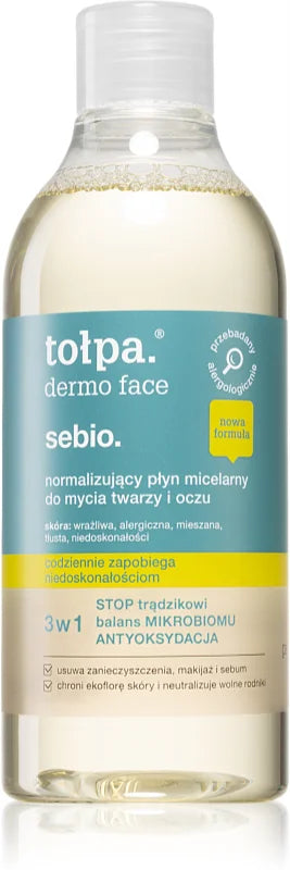 Tołpa Dermo Face Sebio micellar water 3 in 1 - 400 ml