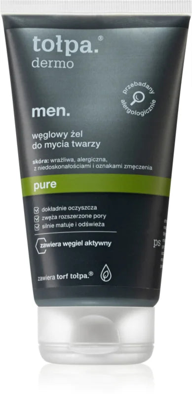 Tołpa Dermo Men Pure face wash gel with activated carbon 150 ml