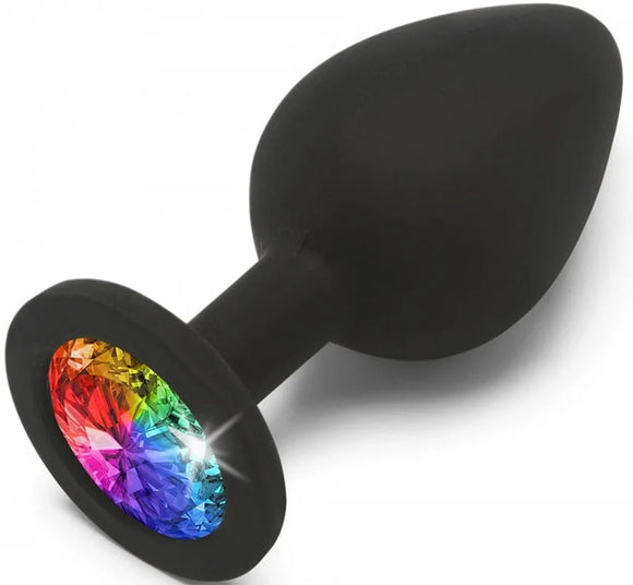 Toyjoy Rainbow Booty Jewel butt plug Black 8 cm