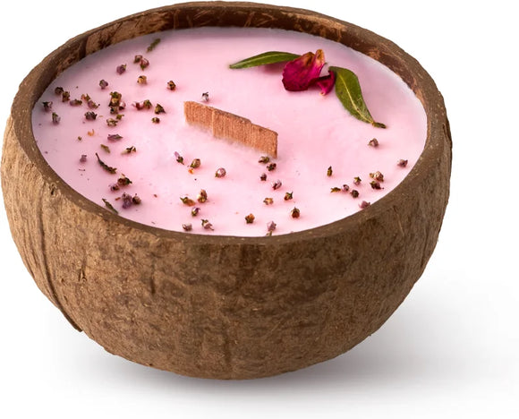 Tropicandle Plum, Rose & Patchouli scented candle with wooden wick 350 ml