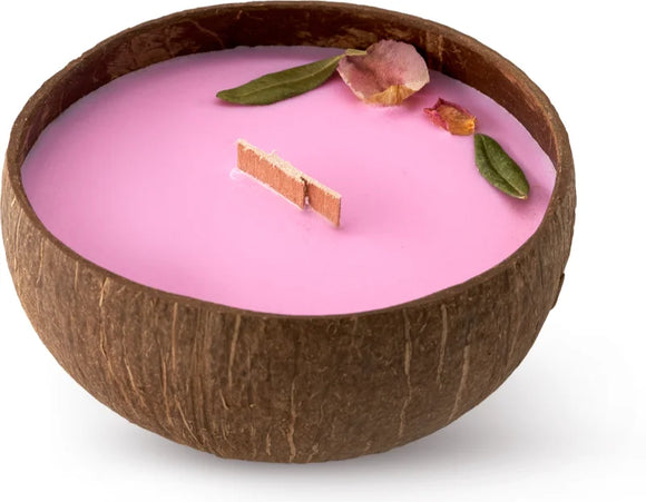 Tropicandle Roses scented candle with wooden wick 350 ml