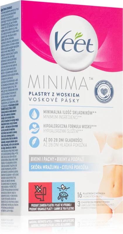 Veet Minima Hypoallergenic Bikini Zone Wax Strip 16 pcs