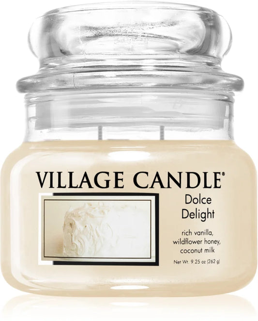 Village Candle Dolce Delight scented candle (Glass Lid) 262g